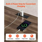 Bureau de direction VEVOR, table de bureau de style ferme avec station de recharge, table de direction en panneaux de particules avec tiroirs de rangement, capacité de charge de 90,7 kg, marron