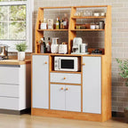 Meuble Buffet Autonome – 2 Portes, 3 Tiroirs, Bois, Étagère Réglable, Rangement de Cuisine pour Salle à Manger, Entrée, Salon