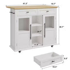 Îlot de cuisine roulant multifonctionnel avec abattant, meuble de rangement mobile avec tiroirs, desserte de bar, chariot de cuisine autoportant pour maisons modernes