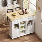 Îlot de cuisine roulant multifonctionnel avec abattant, meuble de rangement mobile avec tiroirs, desserte de bar, chariot de cuisine autoportant pour maisons modernes