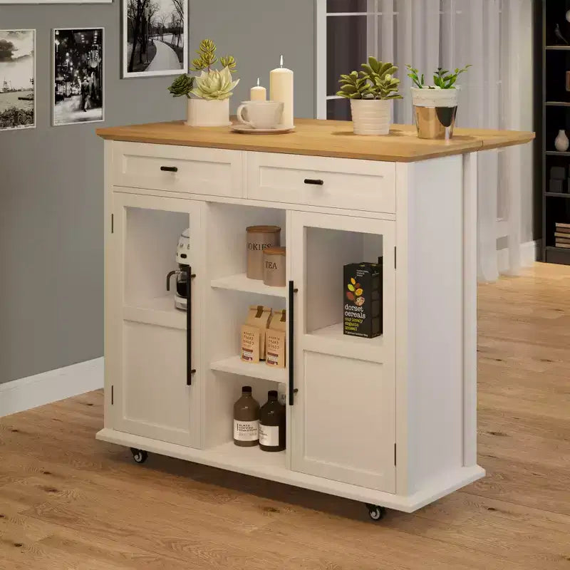 Îlot de cuisine roulant multifonctionnel avec abattant, meuble de rangement mobile avec tiroirs, desserte de bar, chariot de cuisine autoportant pour maisons modernes