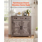 Meuble de bar à café VEVOR, table de bar à café de style ferme avec tiroir, buffet avec 2 portes coulissantes, 75 x 37,3 x 80 cm, gris