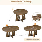 Ensemble de salle à manger rond 5 pièces GDFStudio Dana avec table extensible et chaises rembourrées