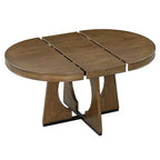 Ensemble de salle à manger rond 5 pièces GDFStudio Dana avec table extensible et chaises rembourrées