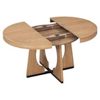 Ensemble de salle à manger rond 5 pièces GDFStudio Dana avec table extensible et chaises rembourrées