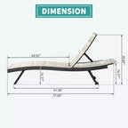 Clihome Lot de 2 chaises longues de patio – Chaise longue de piscine réglable en aluminium et textilène