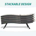 Clihome Lot de 2 chaises longues de patio – Chaise longue de piscine réglable en aluminium et textilène
