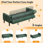 Canapé Lit Futon 75 Cuir Synthétique Moderne, Design Mid-Century pour Petits Espaces, Salon & Chambre à Coucher