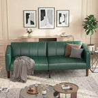 Canapé Lit Futon 75 Cuir Synthétique Moderne, Design Mid-Century pour Petits Espaces, Salon & Chambre à Coucher