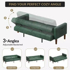 Canapé Lit Futon 75 Cuir Synthétique Moderne, Design Mid-Century pour Petits Espaces, Salon & Chambre à Coucher
