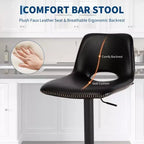 Lot de 2 tabourets de bar pivotants modernes et réglables, chaises de salon modernes industrielles à hauteur de comptoir, pour salle à manger, salon