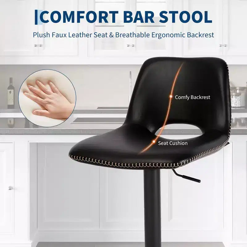 Lot de 2 tabourets de bar pivotants modernes et réglables, chaises de salon modernes industrielles à hauteur de comptoir, pour salle à manger, salon