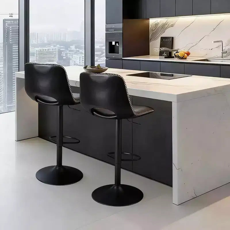 Lot de 2 tabourets de bar pivotants modernes et réglables, chaises de salon modernes industrielles à hauteur de comptoir, pour salle à manger, salon