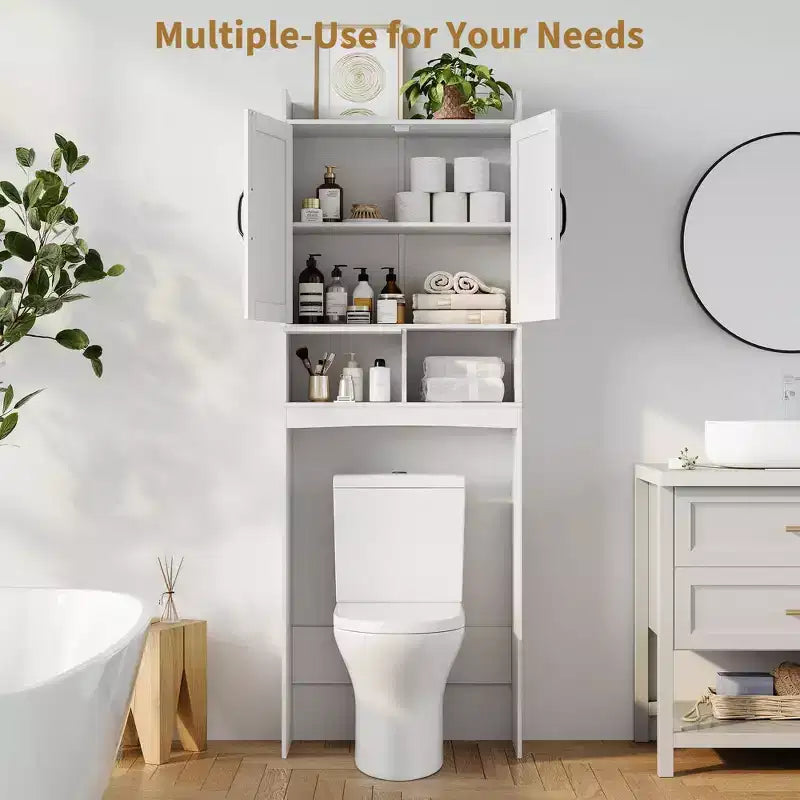 Meuble de rangement au-dessus des toilettes, organisateurs de salle de bain autoportants pour salle de bain, toilettes, buanderie