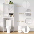 Meuble de rangement au-dessus des toilettes, organisateurs de salle de bain autoportants pour salle de bain, toilettes, buanderie