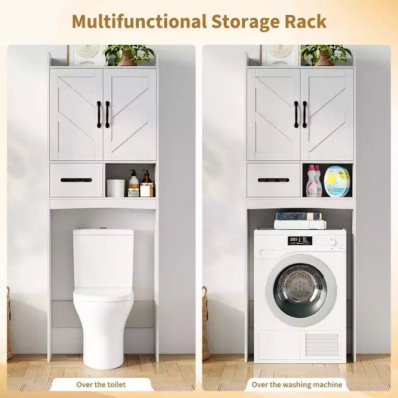 Meuble de rangement au-dessus des toilettes, organisateurs de salle de bain autoportants pour salle de bain, toilettes, buanderie