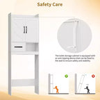 Meuble de rangement au-dessus des toilettes, organisateurs de salle de bain autoportants pour salle de bain, toilettes, buanderie