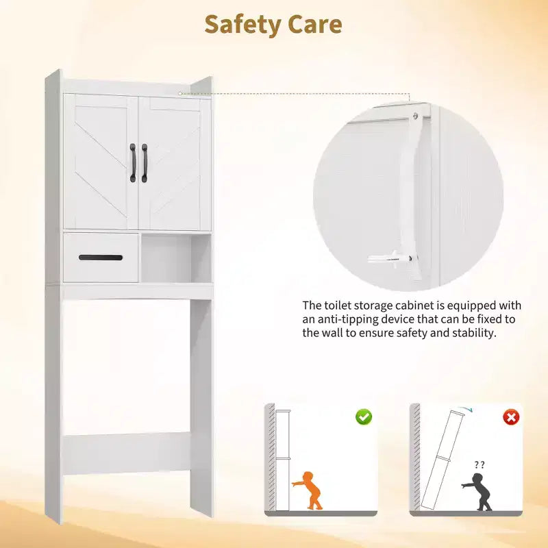 Meuble de rangement au-dessus des toilettes, organisateurs de salle de bain autoportants pour salle de bain, toilettes, buanderie