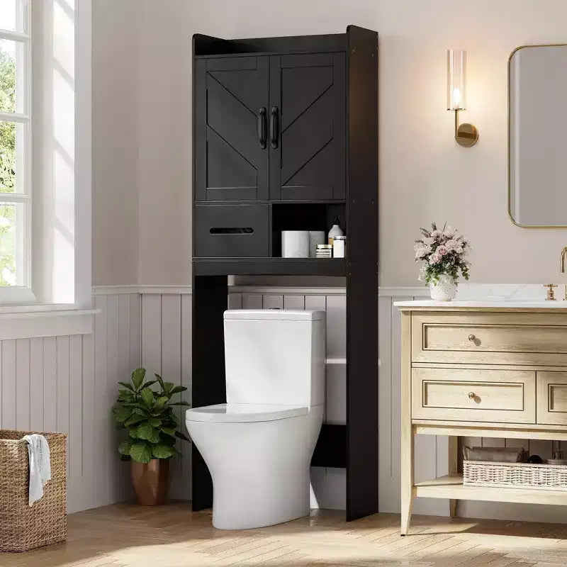 Meuble de rangement au-dessus des toilettes, organisateurs de salle de bain autoportants pour salle de bain, toilettes, buanderie