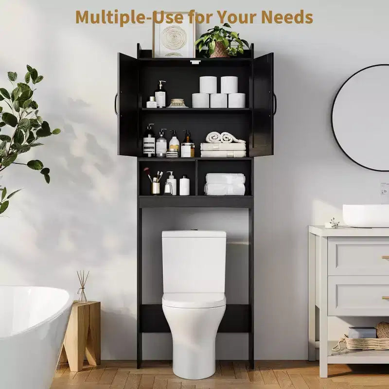 Meuble de rangement au-dessus des toilettes, organisateurs de salle de bain autoportants pour salle de bain, toilettes, buanderie