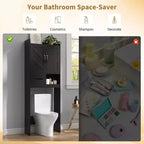 Meuble de rangement au-dessus des toilettes, organisateurs de salle de bain autoportants pour salle de bain, toilettes, buanderie