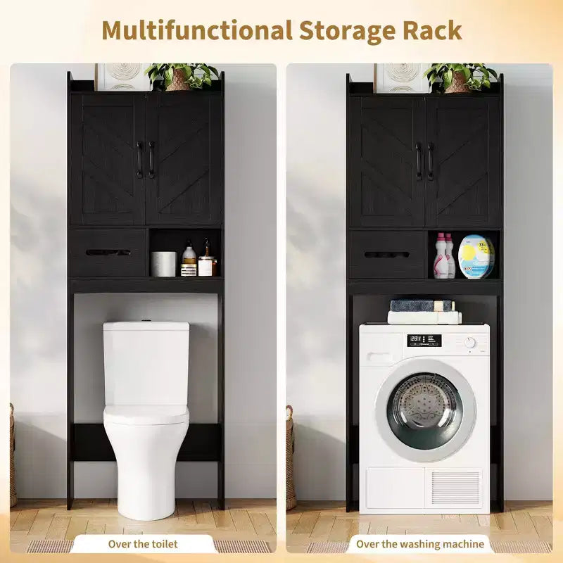 Meuble de rangement au-dessus des toilettes, organisateurs de salle de bain autoportants pour salle de bain, toilettes, buanderie