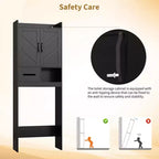 Meuble de rangement au-dessus des toilettes, organisateurs de salle de bain autoportants pour salle de bain, toilettes, buanderie