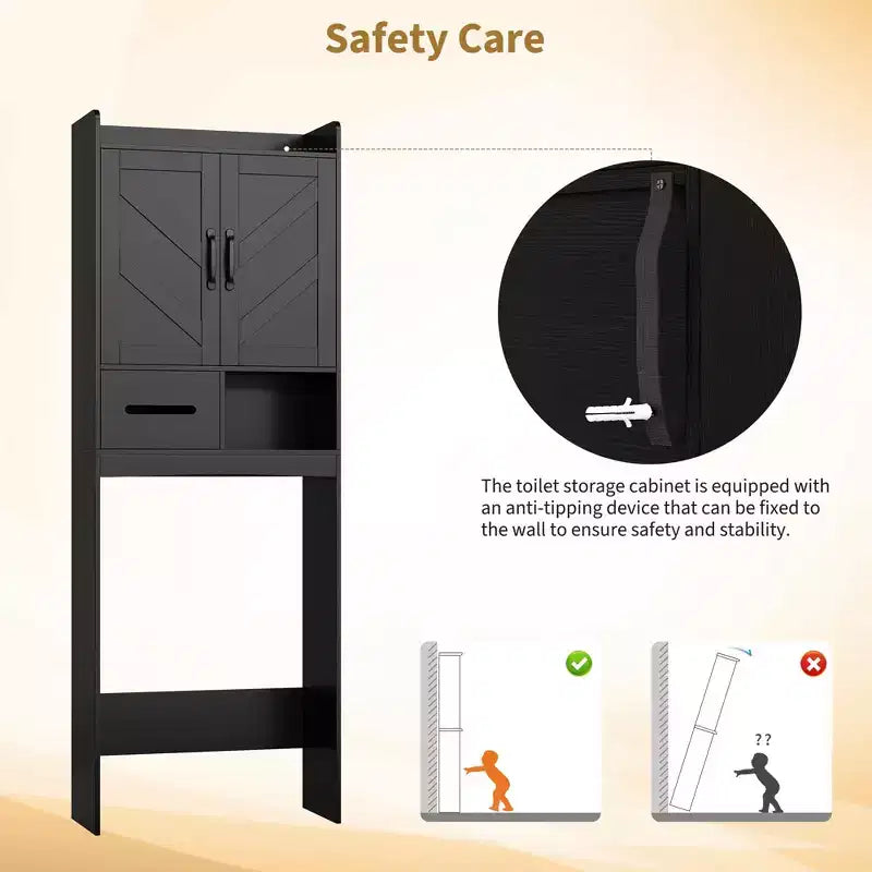 Meuble de rangement au-dessus des toilettes, organisateurs de salle de bain autoportants pour salle de bain, toilettes, buanderie