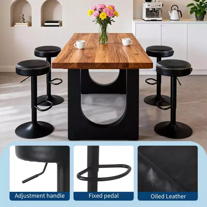 Lot de 2 tabourets de bar modernes réglables, chaises pivotantes à 360° hauteur comptoir, cadre en métal robuste, assise facile à nettoyer, pour îlot de cuisine, maison