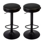 Lot de 2 tabourets de bar modernes réglables, chaises pivotantes à 360° hauteur comptoir, cadre en métal robuste, assise facile à nettoyer, pour îlot de cuisine, maison