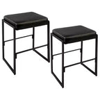 Modern Bar Stools Set of 2, 26 Inch Counter Height Chairs with Footrest, Waterproof, for Home, Dining Room