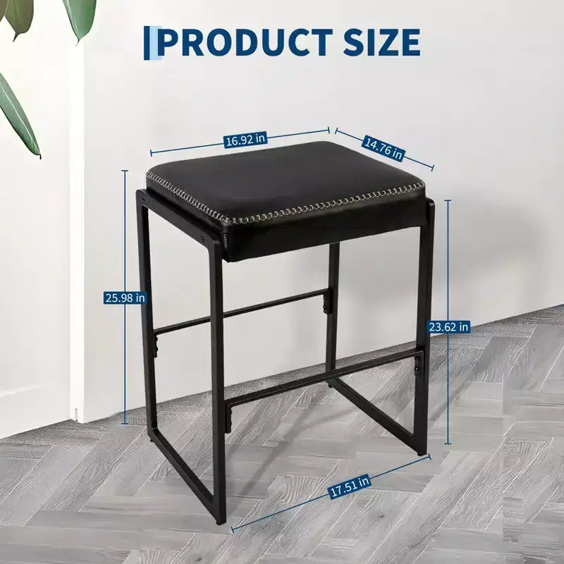 Ensemble de 2 tabourets de bar modernes, chaises de 66 cm de hauteur de comptoir avec repose-pieds, imperméables, pour la maison, la salle à manger