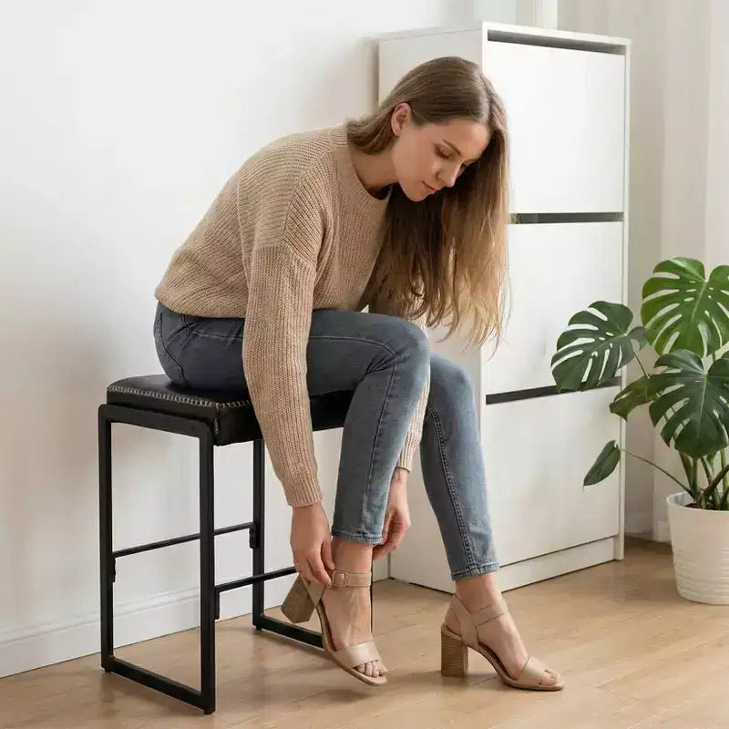 Ensemble de 2 tabourets de bar modernes, chaises de 66 cm de hauteur de comptoir avec repose-pieds, imperméables, pour la maison, la salle à manger