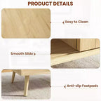 Table basse en bois avec rangement - Table de salon bohème avec porte coulissante et étagère ouverte pour salon, chambre à coucher, montage facile