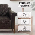Dyonery Fauteuil d'appoint confortable en cuir PU Chaises de salon modernes Fauteuil de lecture de bureau du milieu du siècle, Canapé simple, Fauteuil pour chambre à coucher, Appartement