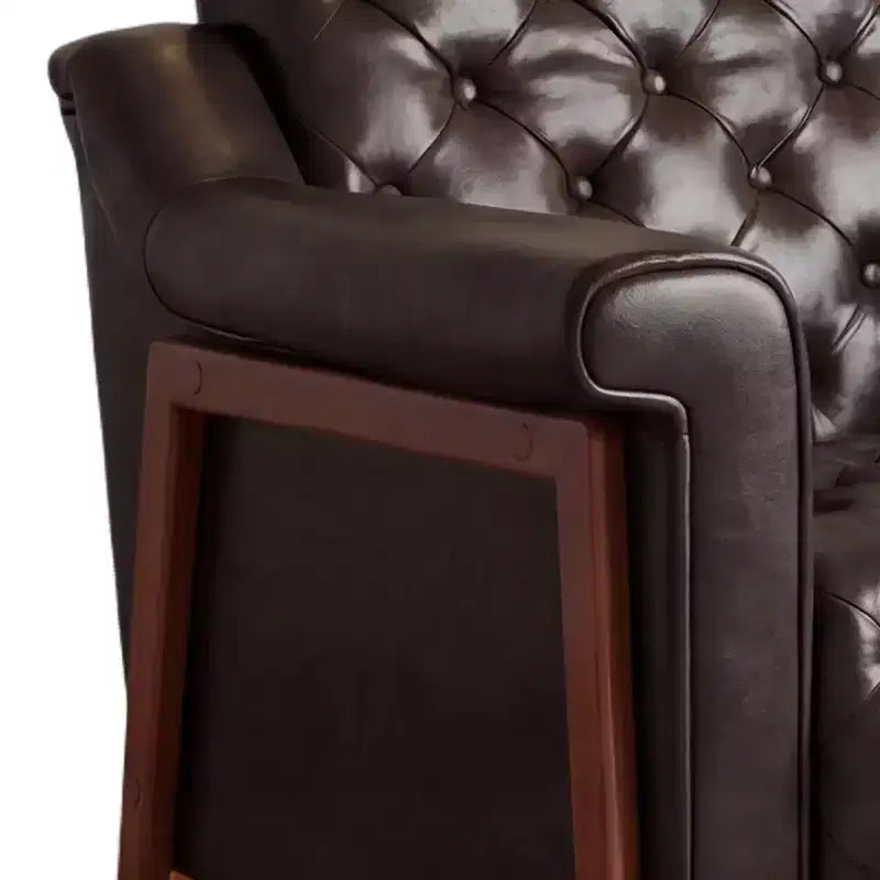 Dyonery Fauteuil d'appoint confortable en cuir PU Chaises de salon modernes Fauteuil de lecture de bureau du milieu du siècle, Canapé simple, Fauteuil pour chambre à coucher, Appartement