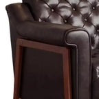 Dyonery Fauteuil d'appoint confortable en cuir PU Chaises de salon modernes Fauteuil de lecture de bureau du milieu du siècle, Canapé simple, Fauteuil pour chambre à coucher, Appartement