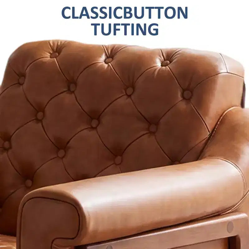 Dyonery Fauteuil d'appoint confortable en cuir PU Chaises de salon modernes Fauteuil de lecture de bureau du milieu du siècle, Canapé simple, Fauteuil pour chambre à coucher, Appartement