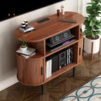 Meuble pour tourne-disque en bois GDFStudio Emerson, style milieu de siècle