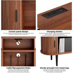 Meuble pour tourne-disque en bois GDFStudio Emerson, style milieu de siècle