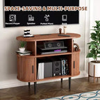 Meuble pour tourne-disque en bois GDFStudio Emerson, style milieu de siècle