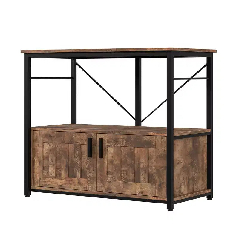 Meuble aquarium robuste pour bac de 40-50 gallons - Meuble de rangement en métal et bois, supporte 300 kg - Espace pour accessoires - Organisateur domestique élégant