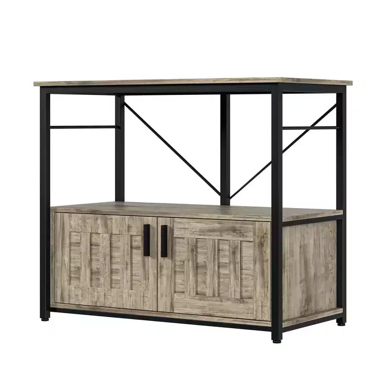 Meuble aquarium robuste pour bac de 40-50 gallons - Meuble de rangement en métal et bois, supporte 300 kg - Espace pour accessoires - Organisateur domestique élégant