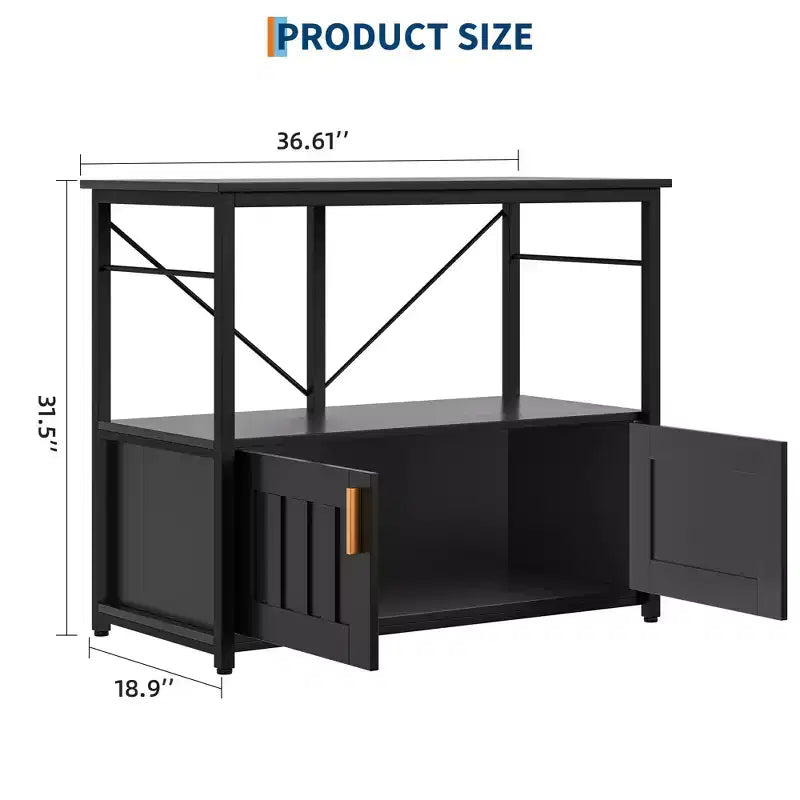 Meuble aquarium robuste pour bac de 40-50 gallons - Meuble de rangement en métal et bois, supporte 300 kg - Espace pour accessoires - Organisateur domestique élégant
