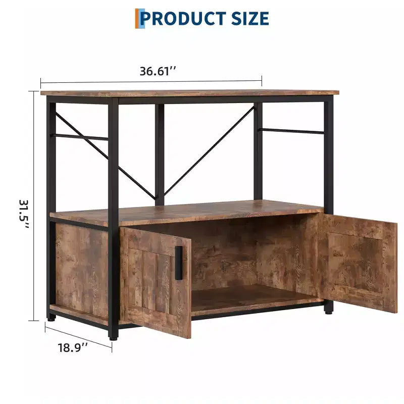Meuble aquarium robuste pour bac de 40-50 gallons - Meuble de rangement en métal et bois, supporte 300 kg - Espace pour accessoires - Organisateur domestique élégant