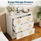 Commode haute à 5 tiroirs cannelés, Grande armoire de rangement de chambre avec tiroirs décoratifs en rotin Bohème, Organisateur de vêtements pour chambre à coucher, chambre de bébé et salon