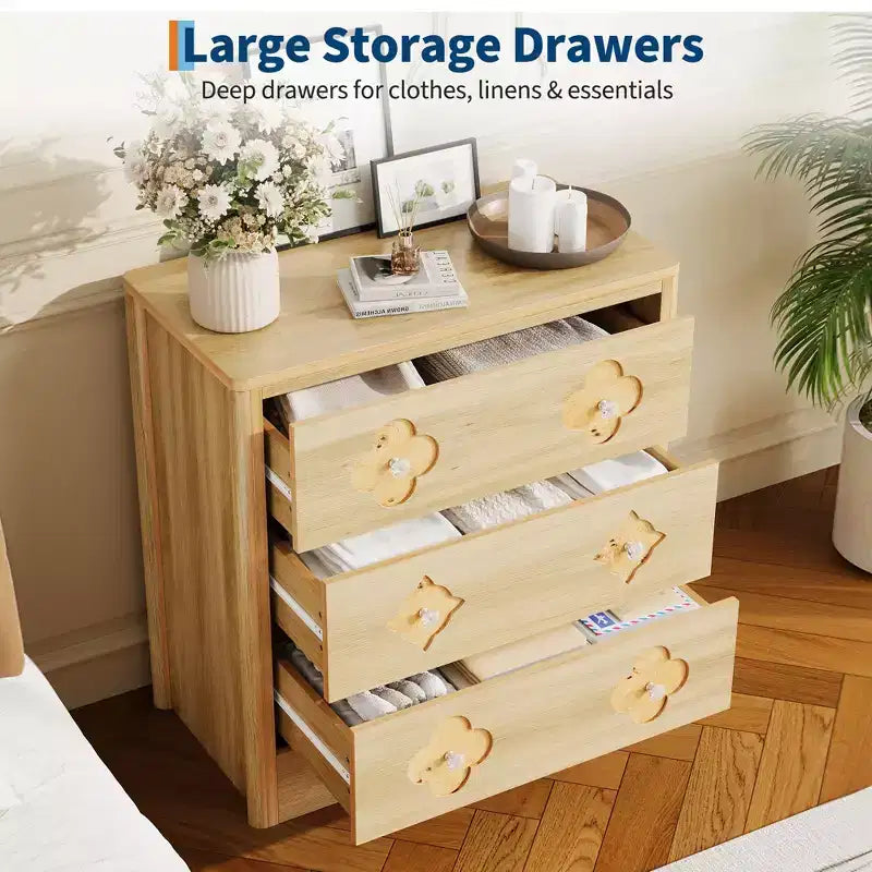 Commode haute à 5 tiroirs cannelés, Grande armoire de rangement de chambre avec tiroirs décoratifs en rotin Bohème, Organisateur de vêtements pour chambre à coucher, chambre de bébé et salon