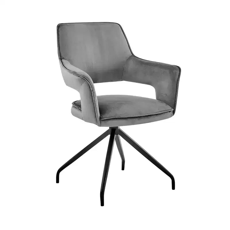 Chaise de salle à manger GDFStudio Devora en velours avec pieds en bois