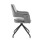 Chaise de salle à manger GDFStudio Devora en velours avec pieds en bois
