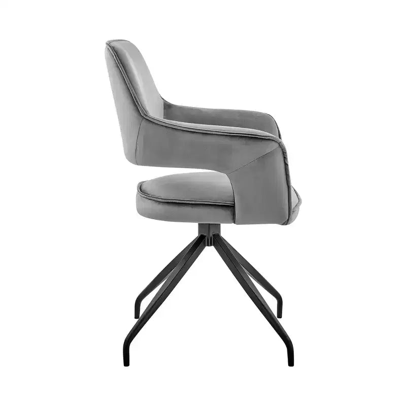 Chaise de salle à manger GDFStudio Devora en velours avec pieds en bois